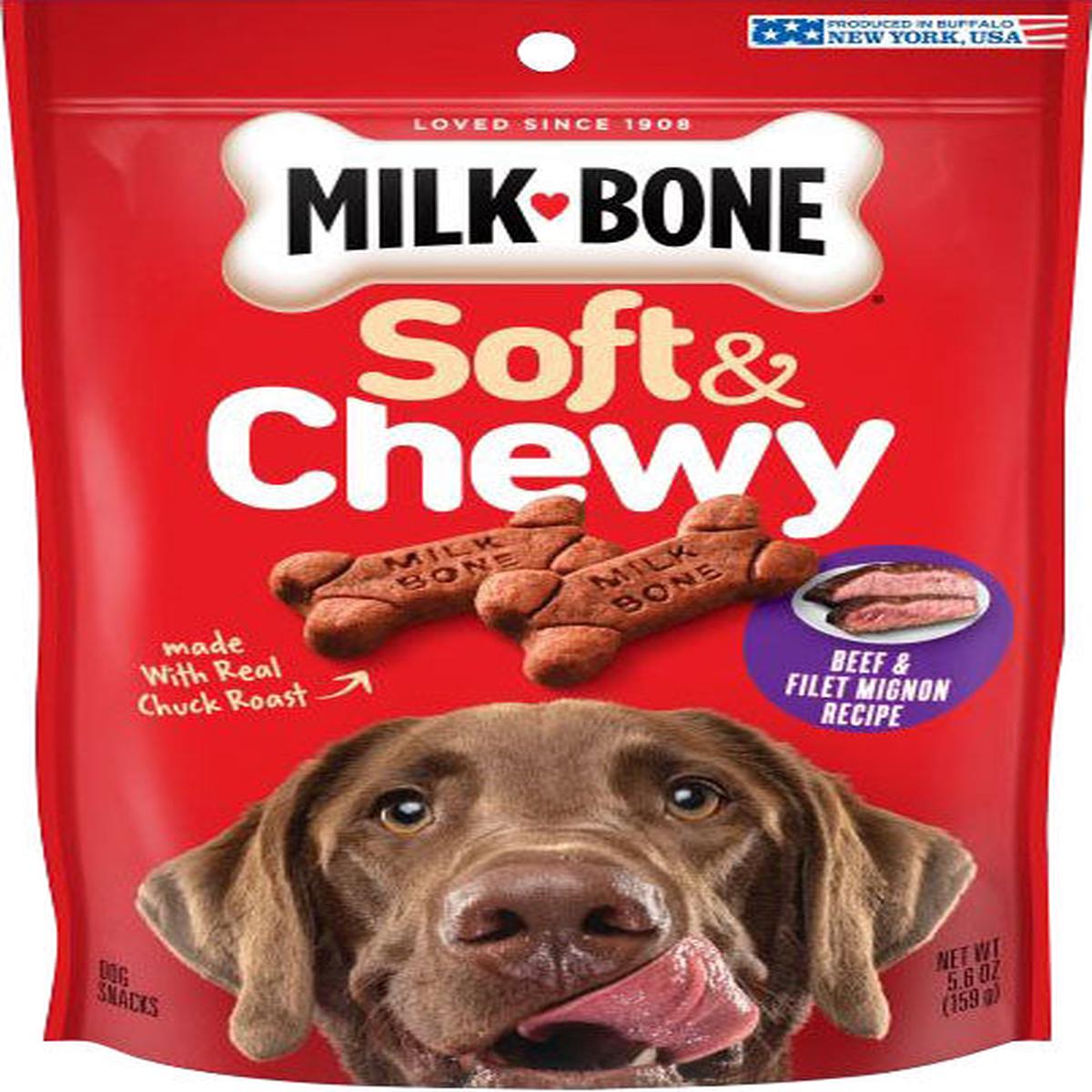 Milk-Bone Soft & Chewy Dog Treats (Pack Of 10) - BEEF/FILET MIGN | 5.6 OZ